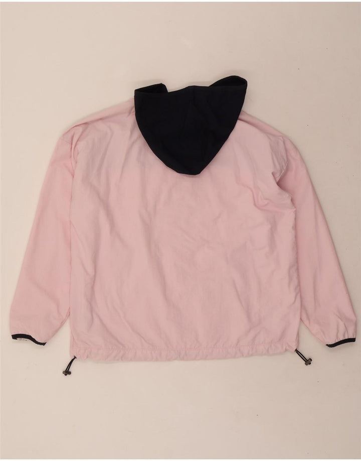 CHAMPION Womens Hooded Pullover Rain Jacket UK 14 Medium Pink Colourblock Vintage Champion and Second-Hand Champion from Messina Hembry 