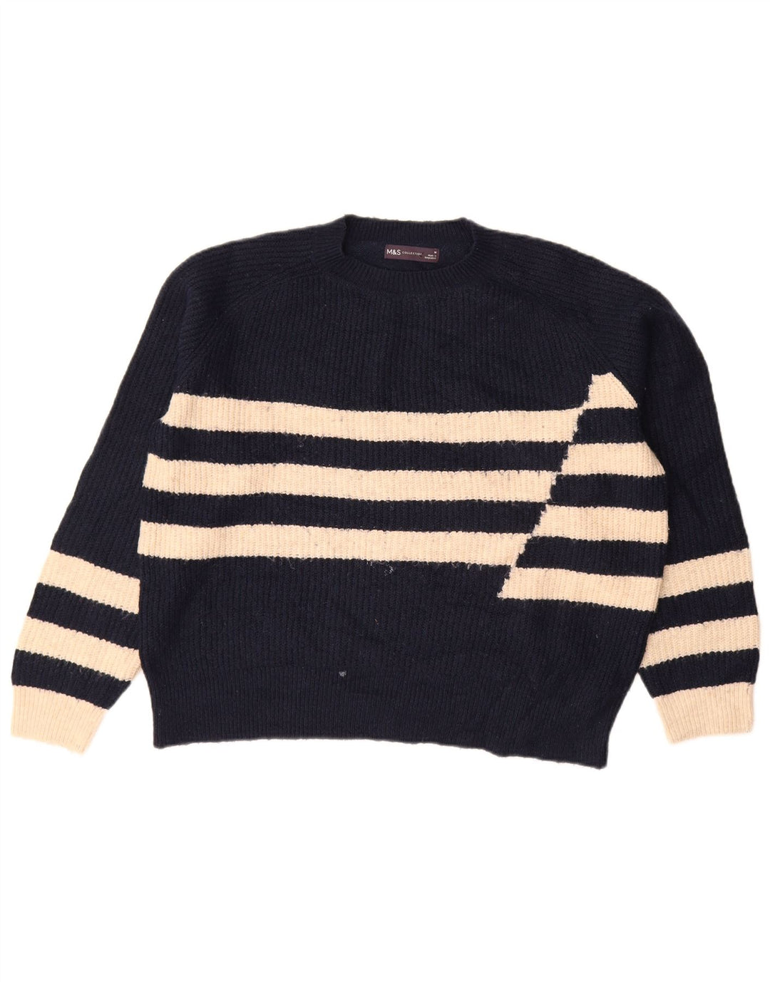 Marks & Spencer Γυναικείο πουλόβερ με λαιμόκοψη UK 14 Medium Navy Blue
