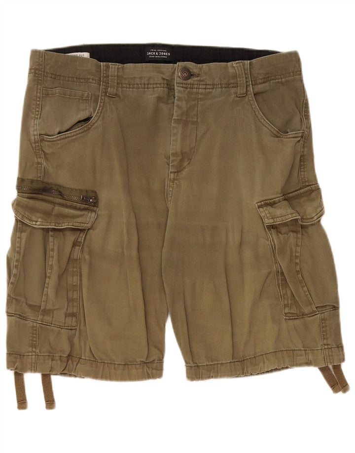 Jack & Jones Ανδρικό σορτς Cargo μεγάλο W34 Χακί βαμβακερό