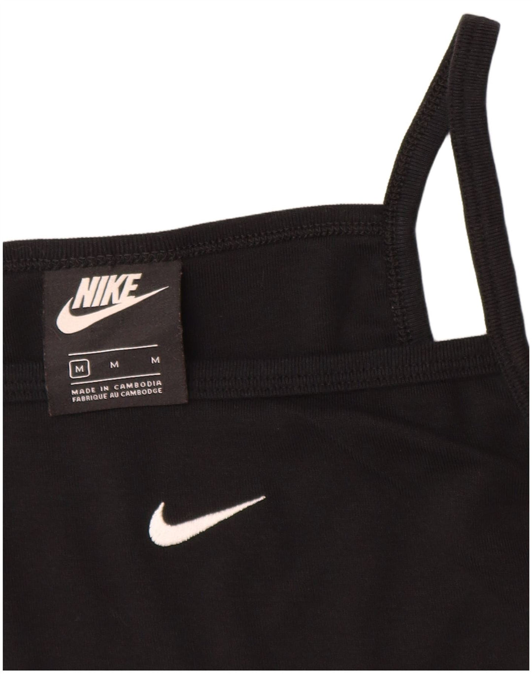 NIKE Girls Crop Cami Top 10-11 Years Medium Black Cotton