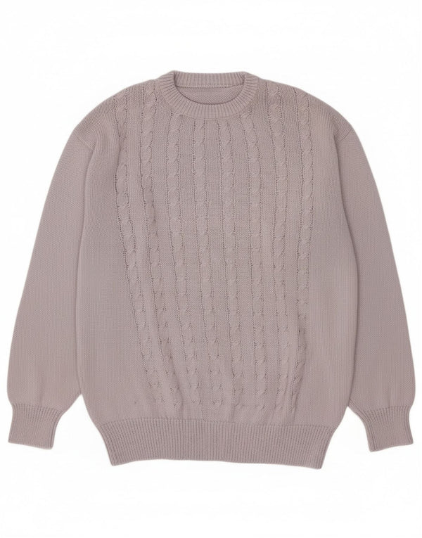 Vintage γυναικείο πουλόβερ με λαιμόκοψη UK 18 XL μωβ βαμβακερό