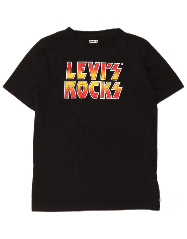 Levi's Boys Graphic T-Shirt Top 15-16 Years Black Cotton Rock