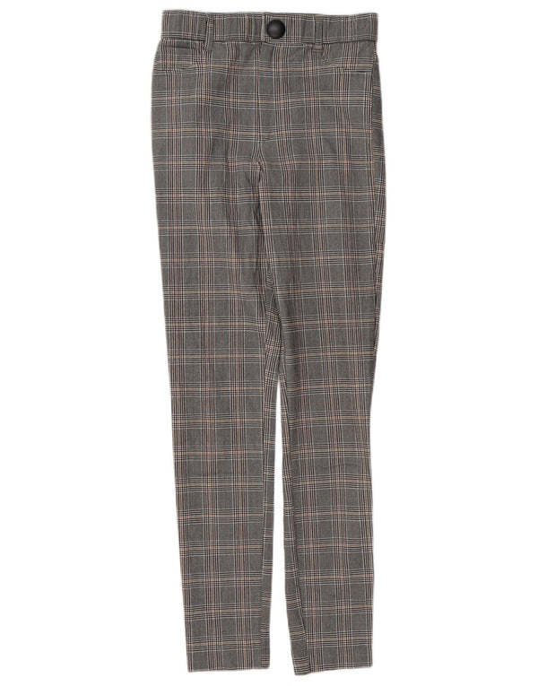 ZARA Γυναικείο Skinny Casual Παντελόνι Small W26 L28 Grey Houndstooth Viscose