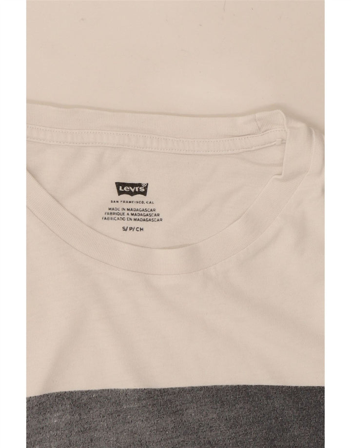 LEVI'S Mens Graphic T-Shirt Top Small White Cotton Vintage Levi's and Second-Hand Levi's from Messina Hembry 