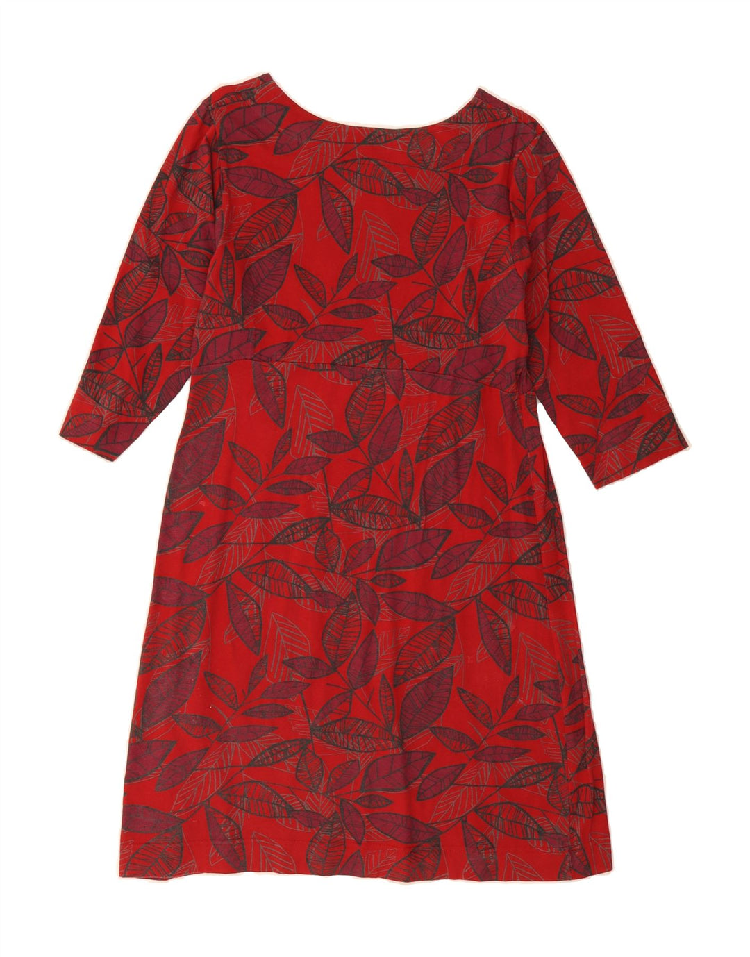 WEIRD FISH Womens Abstract Pattern A-Line Dress UK 12 Medium  Red Cotton Vintage Weird Fish and Second-Hand Weird Fish from Messina Hembry 