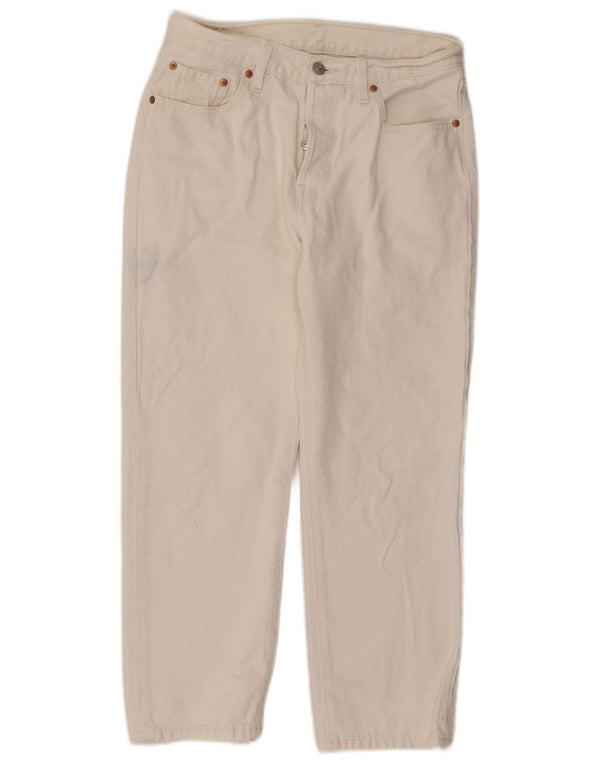 Γυναικείο τζιν Levi's Tapered W28 L26 Λευκό βαμβακερό