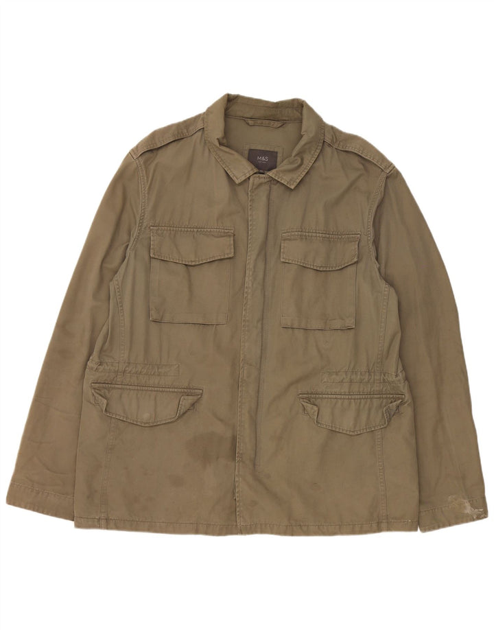 Marks & Spencer Γυναικείο Utility Jacket UK 44 2XL Khaki Cotton