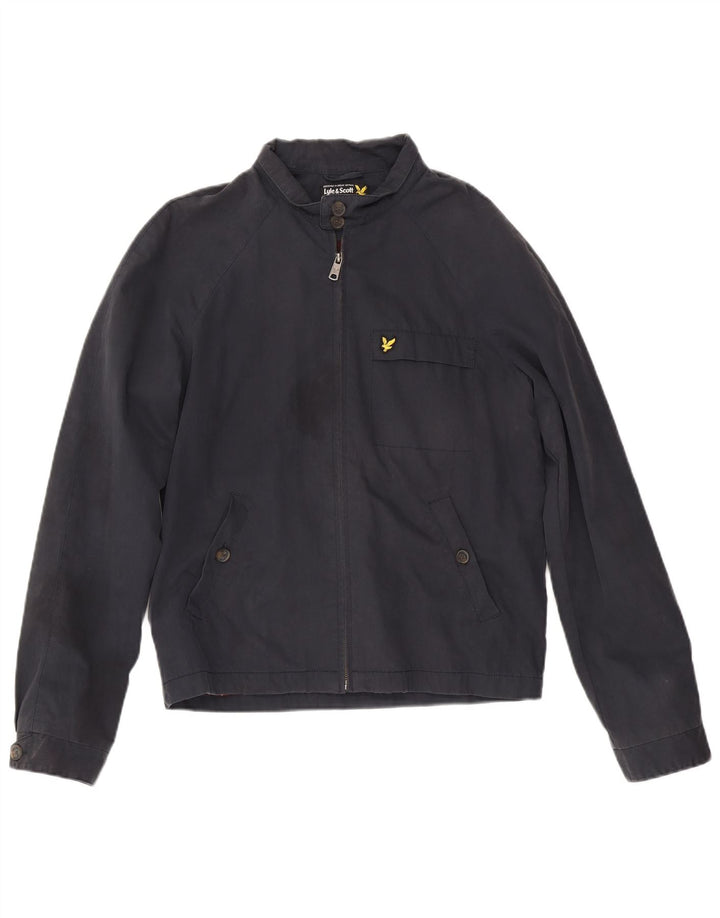 Lyle & Scott Ανδρικό Bomber Jacket UK 38 Medium Navy Blue Cotton