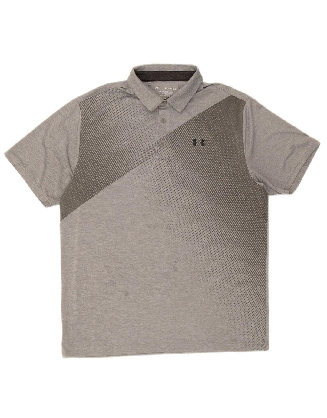 UNDER ARMOUR Mens Polo Shirt XL Grey Spotted Polyester