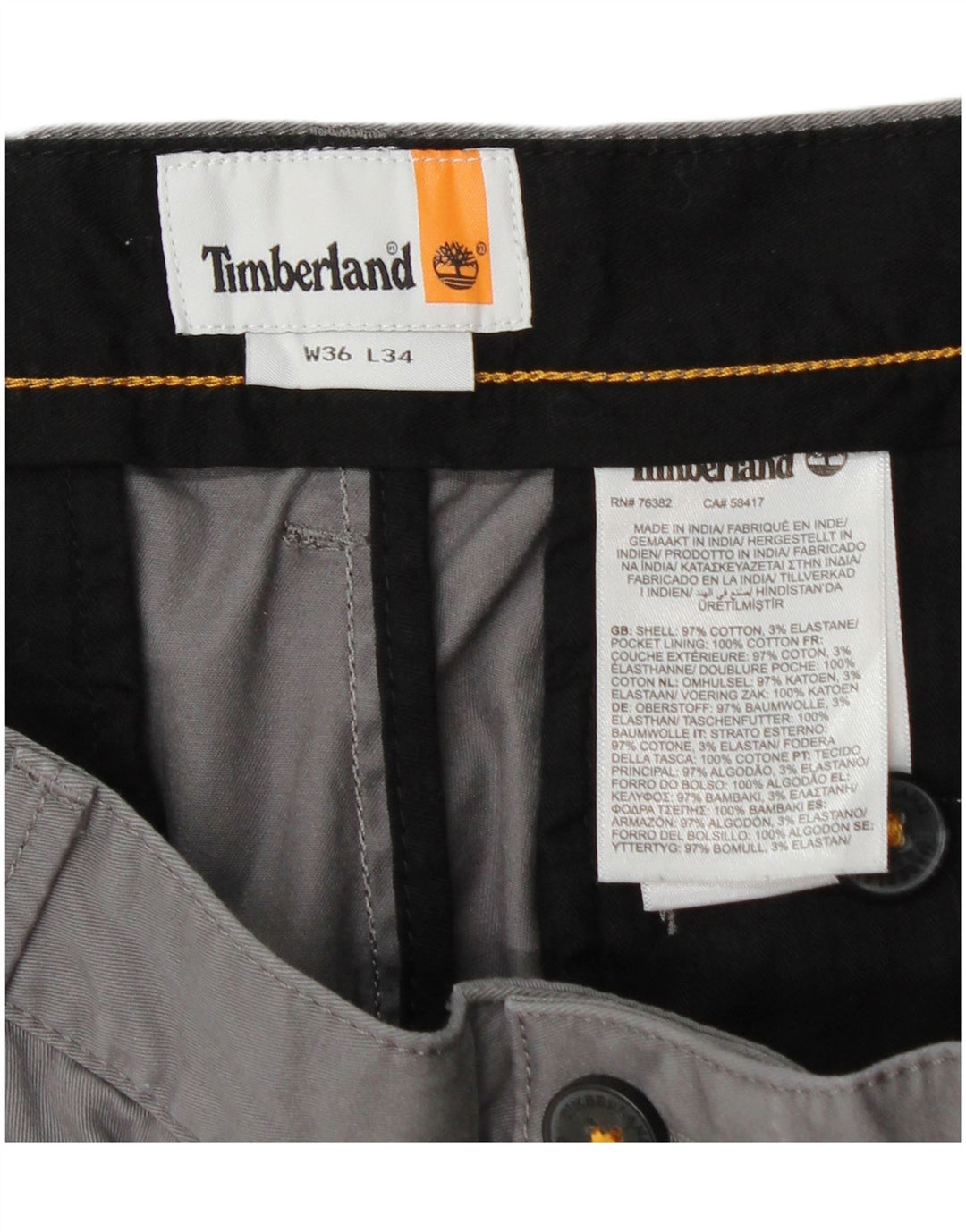 TIMBERLAND Ανδρικό Slim παντελόνι Chino W36 L34 Γκρι βαμβακερό