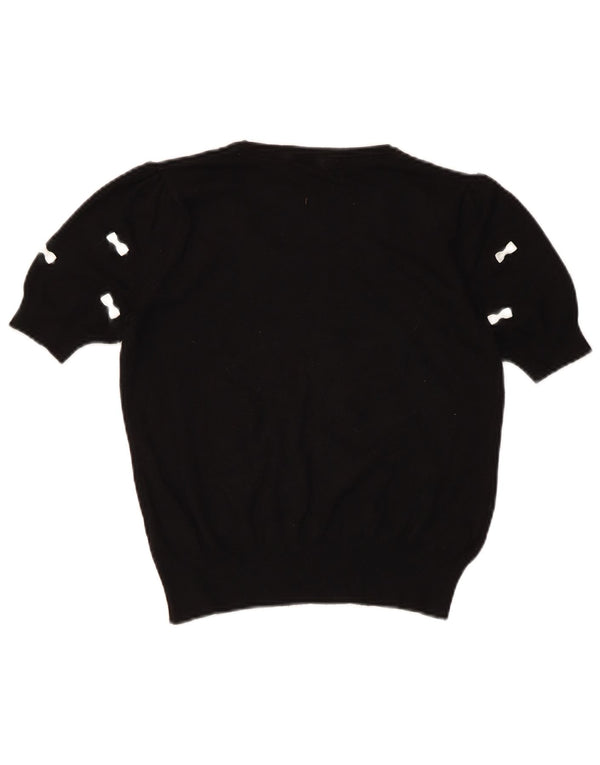 Marks & Spencer Γυναικείο Crop Boat Neck Jumper πουλόβερ UK 8 Small Black