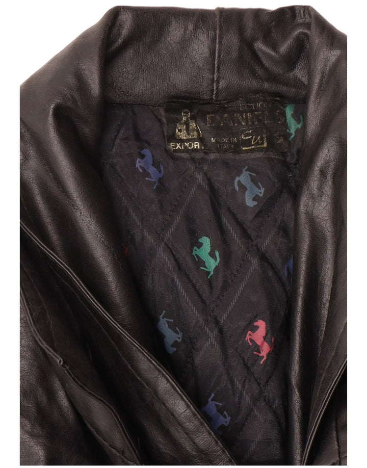 VINTAGE Ανδρικό Δερμάτινο Μπουφάν UK 36 Small Black