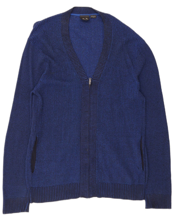 Armani Exchange Ανδρικό πουλόβερ με πλήρη φερμουάρ XL Navy Blue Rayon