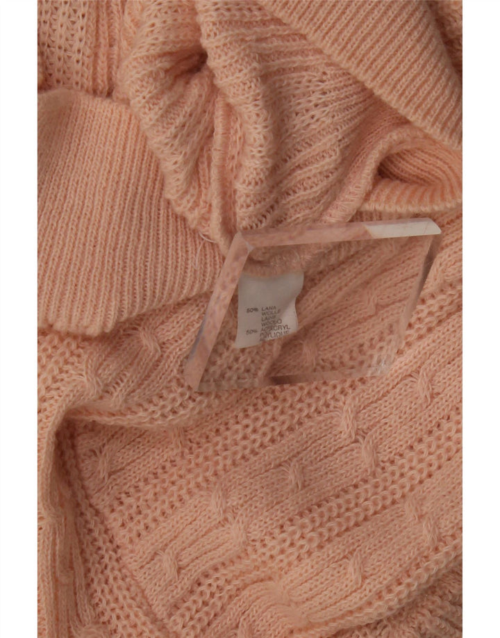 Γυναικείο πουλόβερ με λαιμό χελώνα VINTAGE UK 12 Μεσαίο ροζ μαλλί