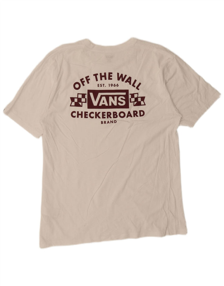 Ανδρικό γραφικό T-Shirt Vans Top μεγάλο λευκό βαμβακερό