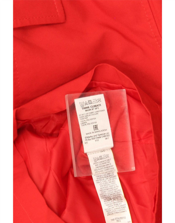 Marks & Spencer Γυναικεία κοντή καμπαρντίνα UK 22 3XL κόκκινο πολυεστέρας