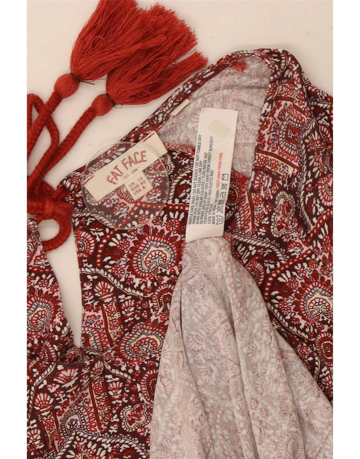 Fat Face Γυναικείο Τοπ UK 12 Medium Red Floral Viscose