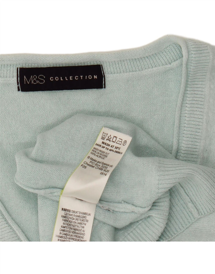 Marks & Spencer Γυναικείο πουλόβερ με λαιμόκοψη με V λαιμόκοψη UK 12 μεσαίο μπλε ακρυλικό