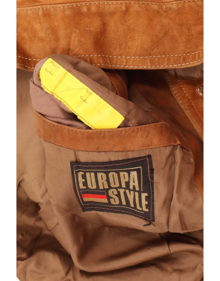 Vintage Ανδρικό Suede Jacket IT 50 Large Brown