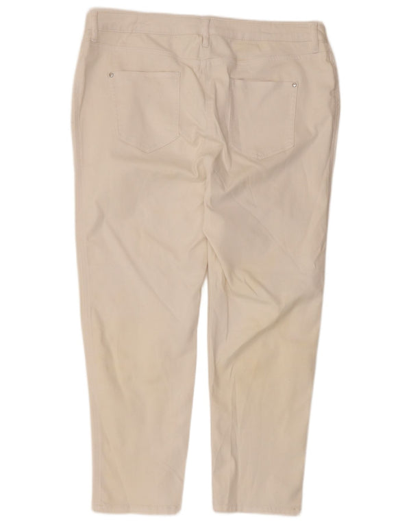 M&Co Γυναικείο κωνικό casual παντελόνι UK 18 XL W36 L25 λευκό βαμβακερό