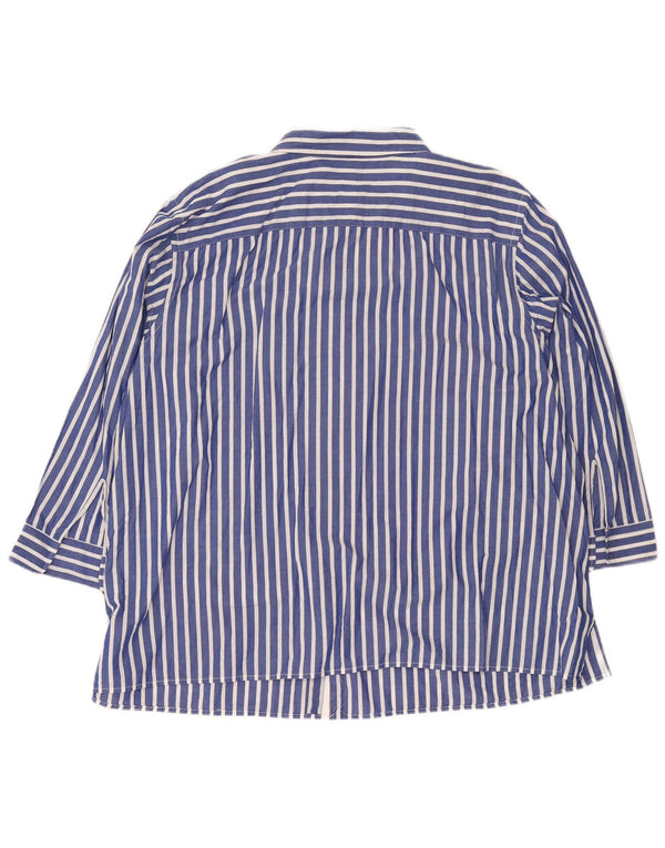 Chaps Γυναικείο πουκάμισο 3/4 μανίκι UK 22 3XL Μπλε ριγέ βαμβακερό