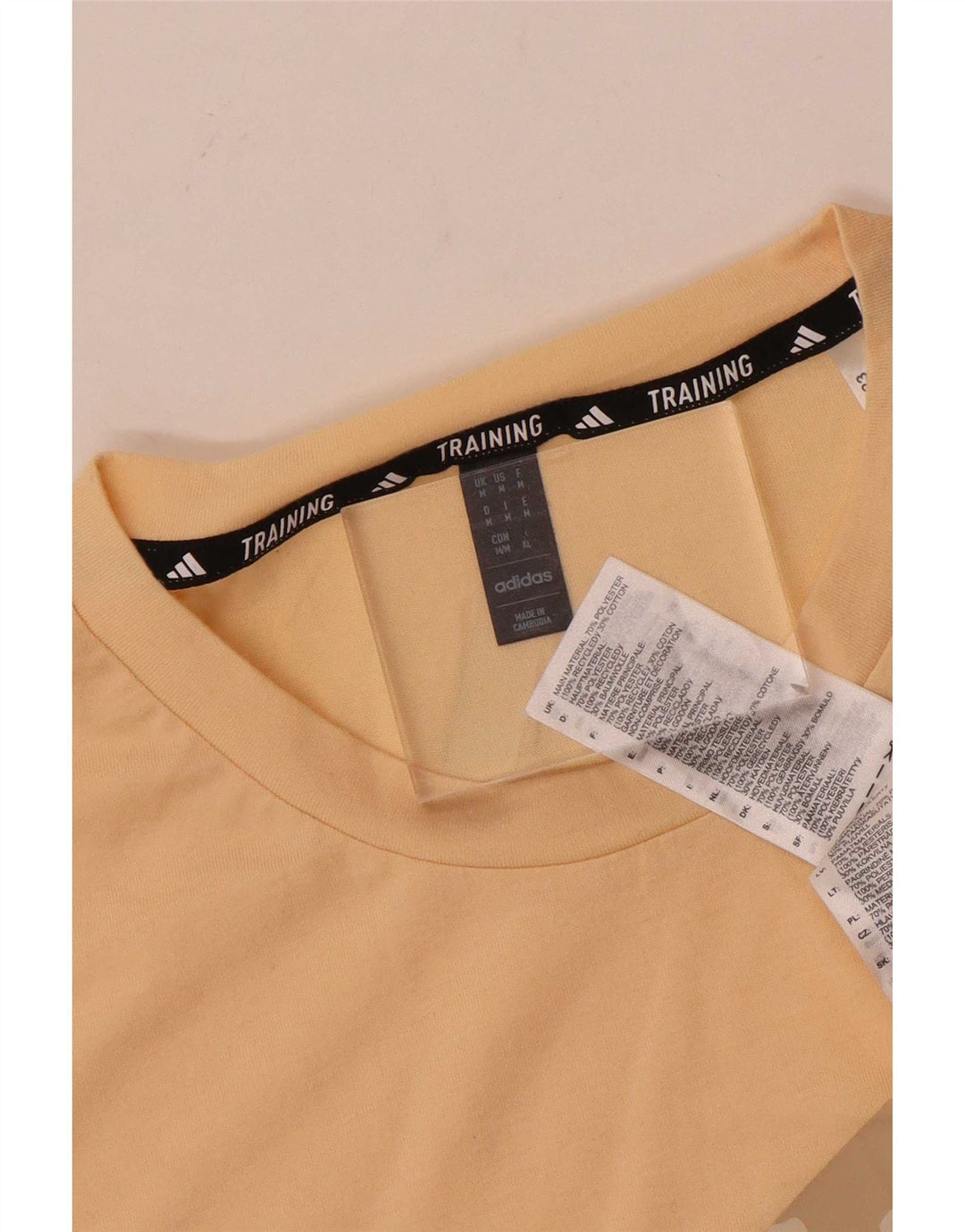 Ανδρικό προπονητικό γραφικό μπλουζάκι Adidas Top μεσαίο μπεζ βαμβακερό