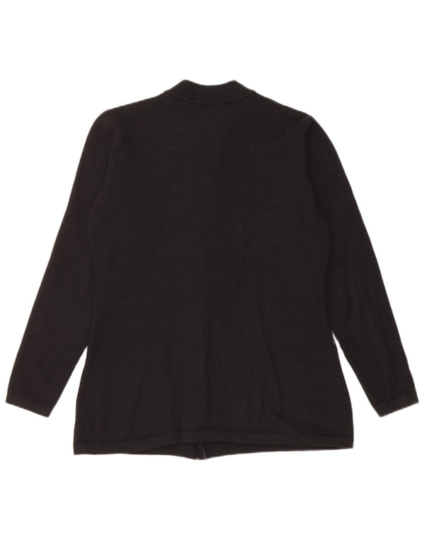 SISLEY Womens Cardigan Sweater UK 12 Medium Black Wool
