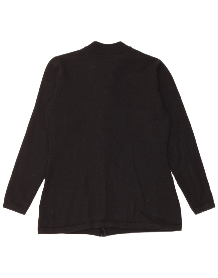 Γυναικείο πουλόβερ SISLEY Ζακέτα UK 12 μεσαίο μαύρο μαλλί