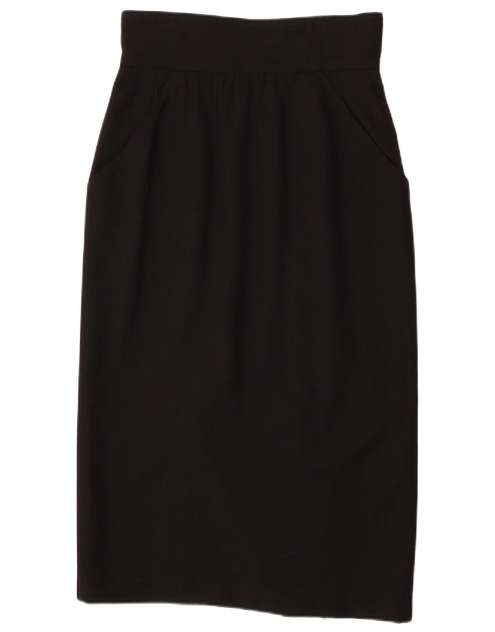 Fendi Γυναικεία Ψηλόμεση Midi Φούστα IT 44 Medium W28 Μαύρη Μάλλινη