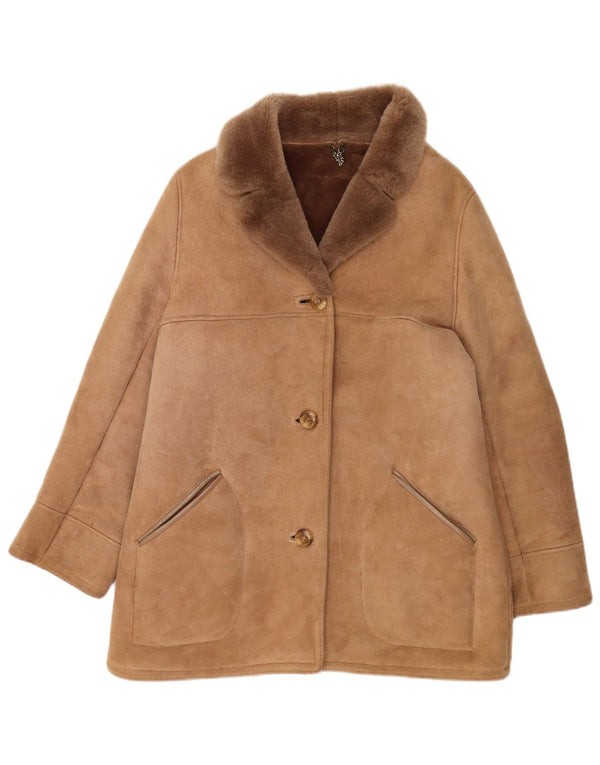 Vintage Γυναικείο Shearling Coat UK 16 Large Beige Sheepskin
