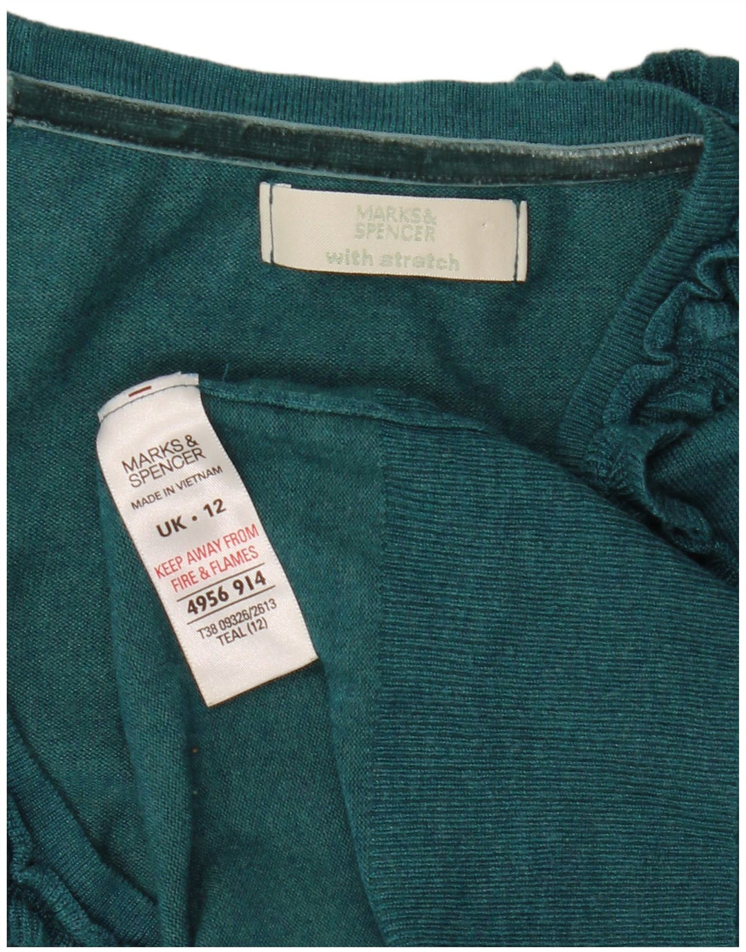 Marks & Spencer Γυναικείο πουλόβερ Crop Cardigan UK 12 Medium Green