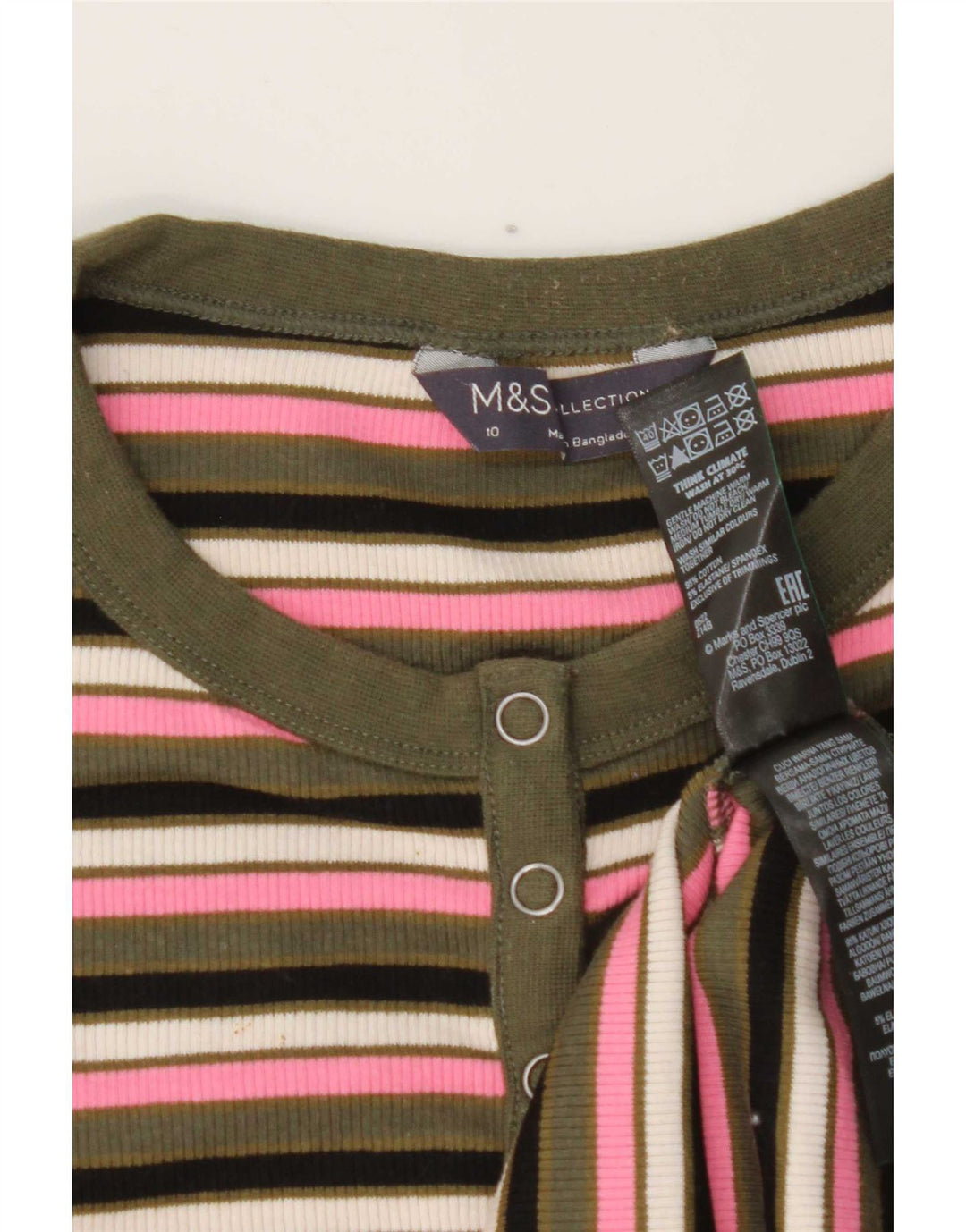 Marks & Spencer Γυναικεία μπλούζα μακρυμάνικη UK 10 μικρά πολύχρωμα ριγέ
