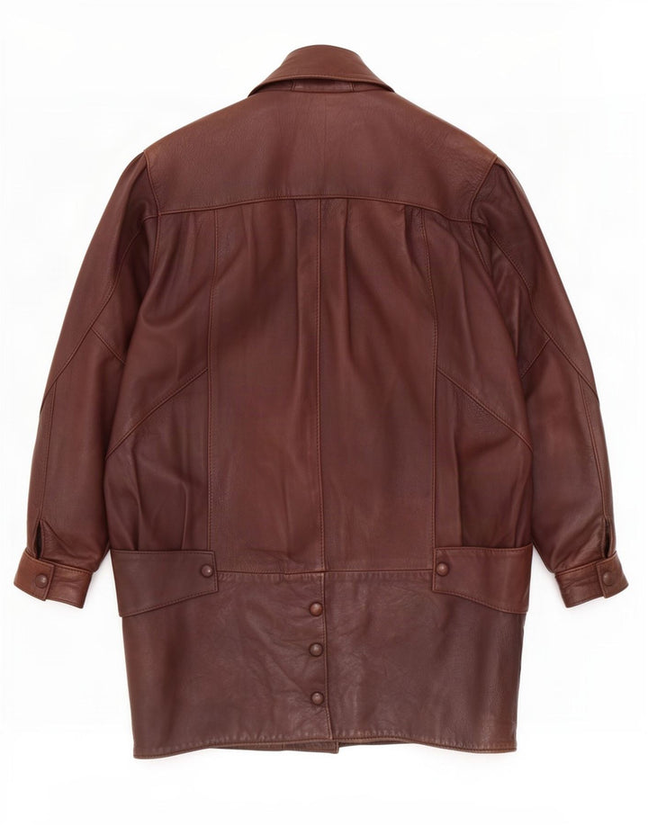 Sardar Γυναικείο Δερμάτινο Παλτό UK 10 Small Brown