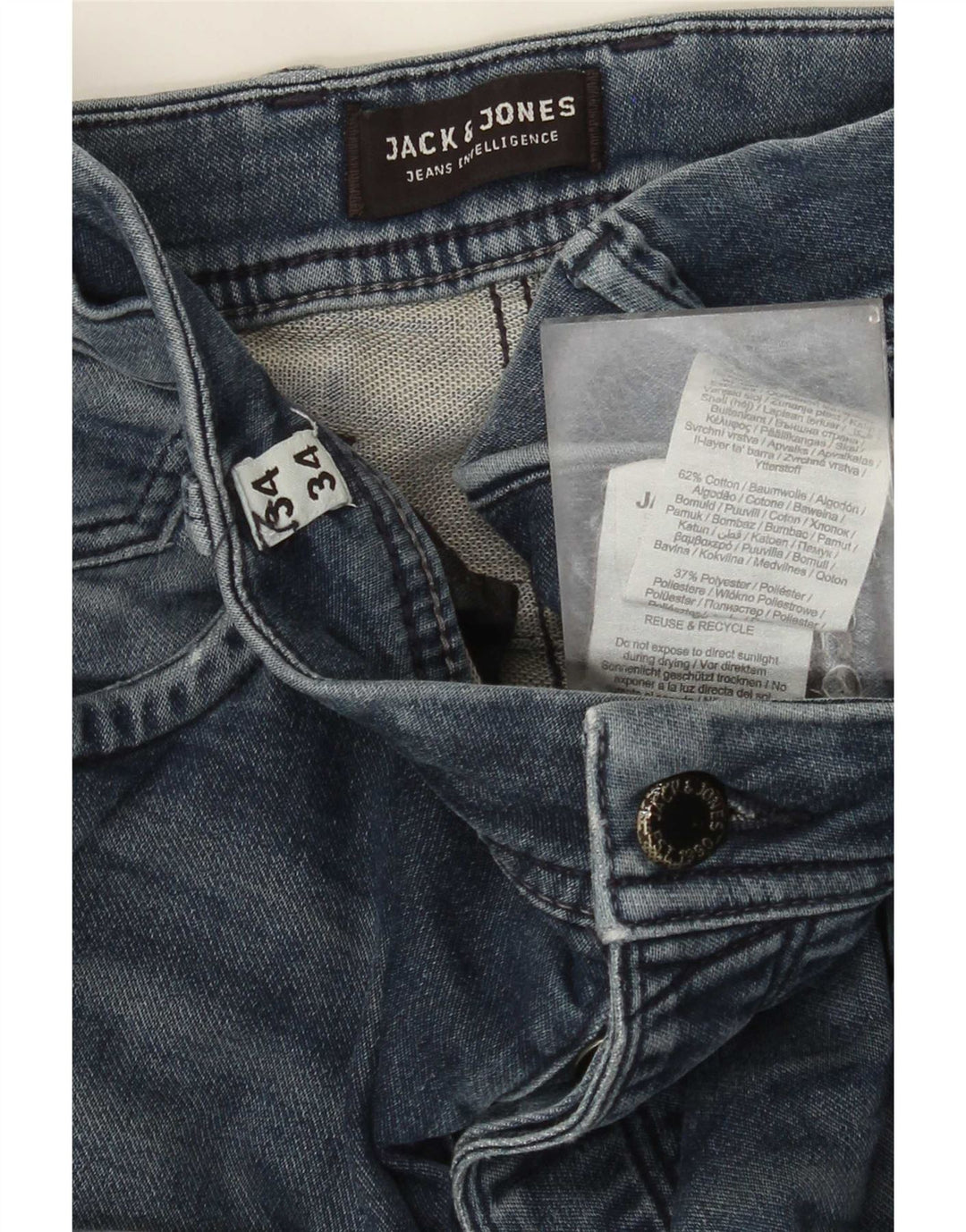 Jack & Jones Ανδρικό Slim Jeans W34 L34 Μπλε βαμβακερό