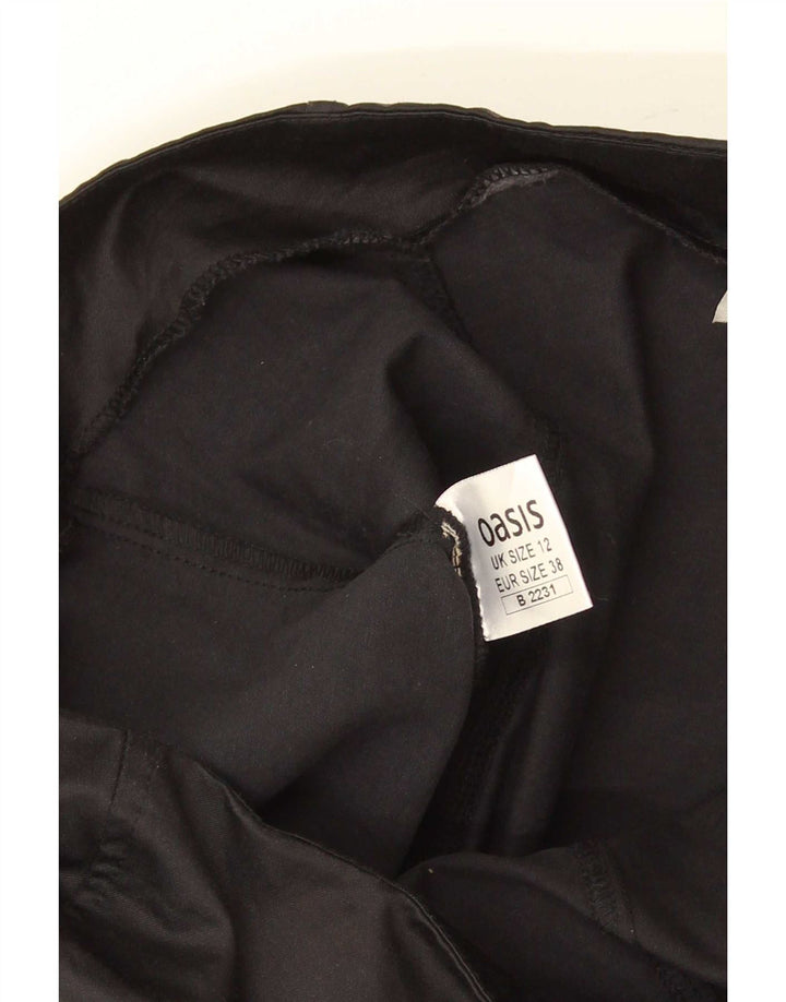 Oasis Womens Crop Strapless Top UK 12 Medium Black Cotton