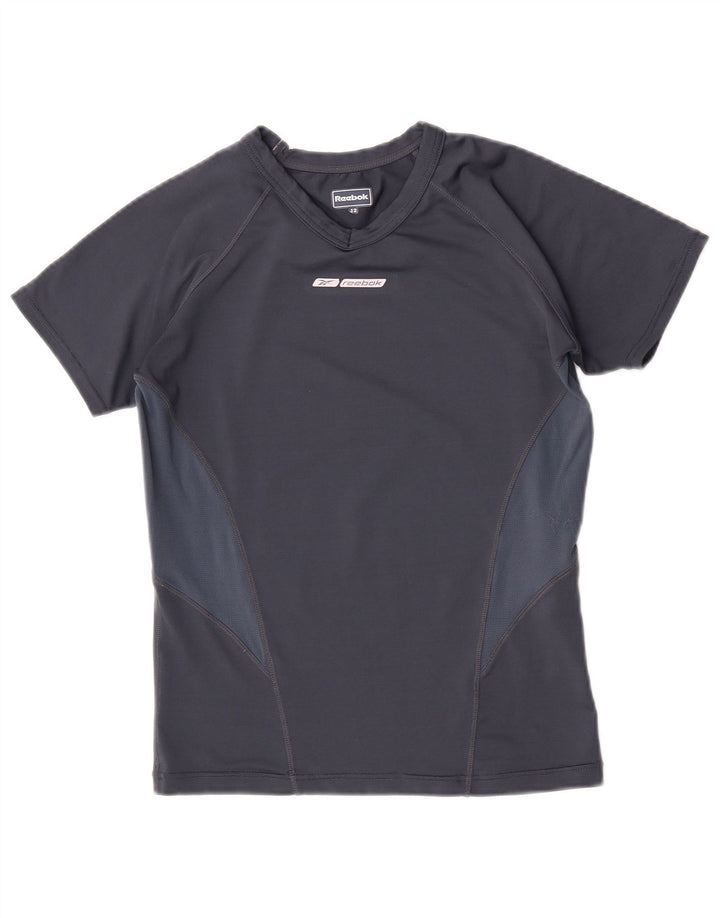Reebok Boys T-shirt Top 11-12 Years Grey Colourblock Polyester
