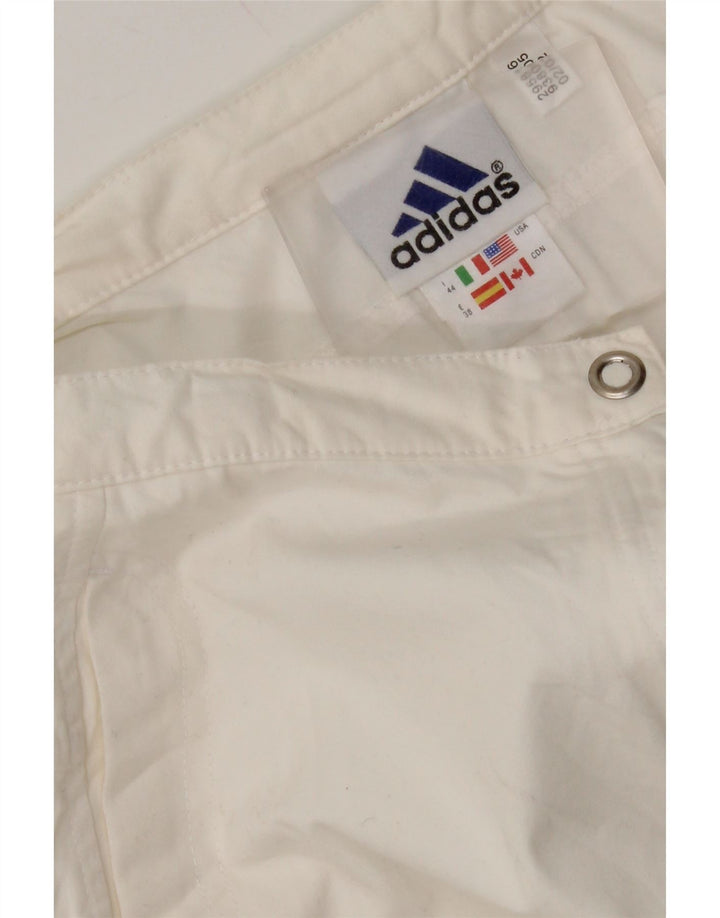 Γυναικείο βερμούδα Adidas UK 12 Medium W30 Λευκό βαμβακερό
