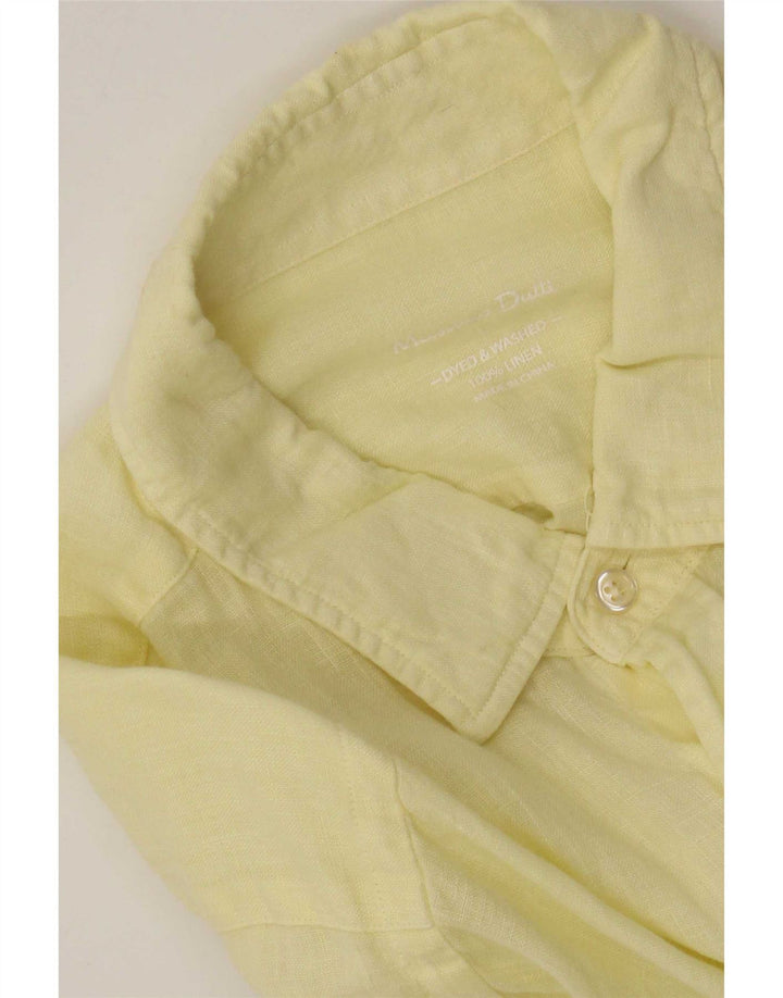 Ανδρικό πουκάμισο Massimo Dutti με μεγάλο κίτρινο λινό