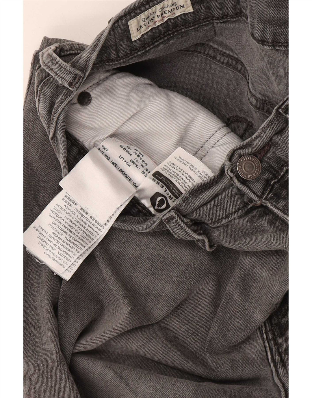 Ανδρικό τζιν Levi's Slim W34 L32 Γκρι βαμβακερό