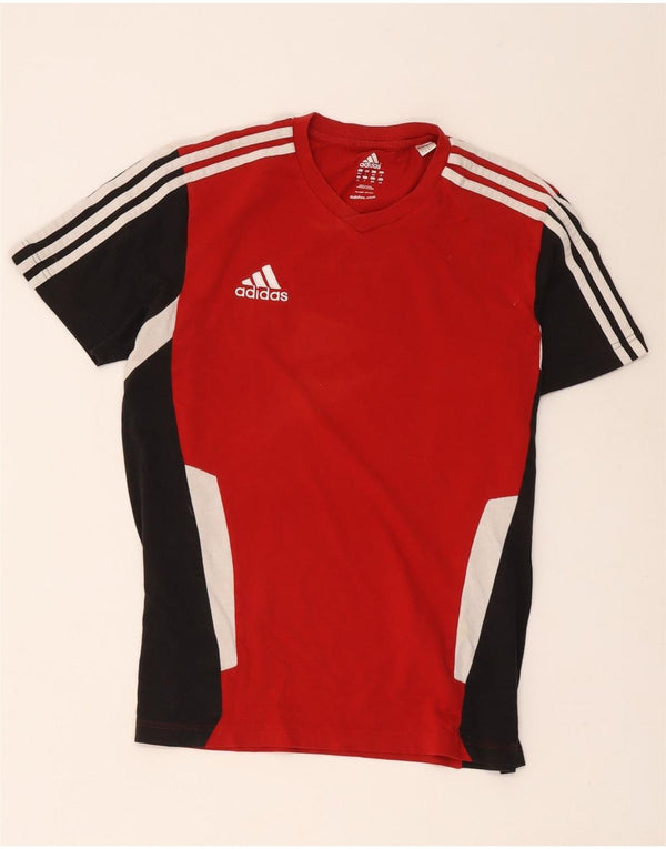Ανδρικό γραφικό μπλουζάκι Adidas Top UK 44/46 μεγάλο κόκκινο βαμβακερό χρώμα