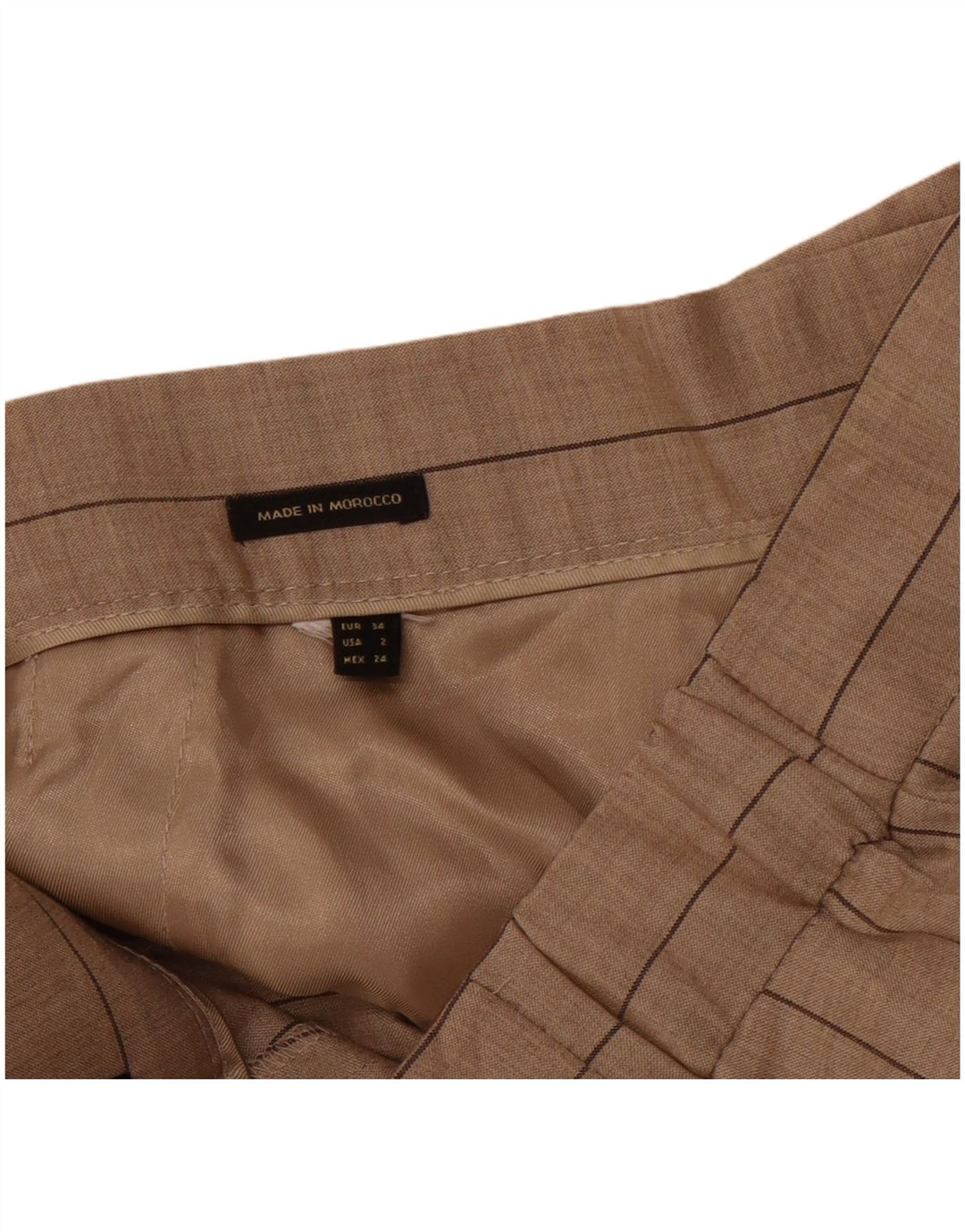 MASSIMO DUTTI Γυναικείο παντελόνι Chino EU 34 2XS W24 L26 Beige ριγέ