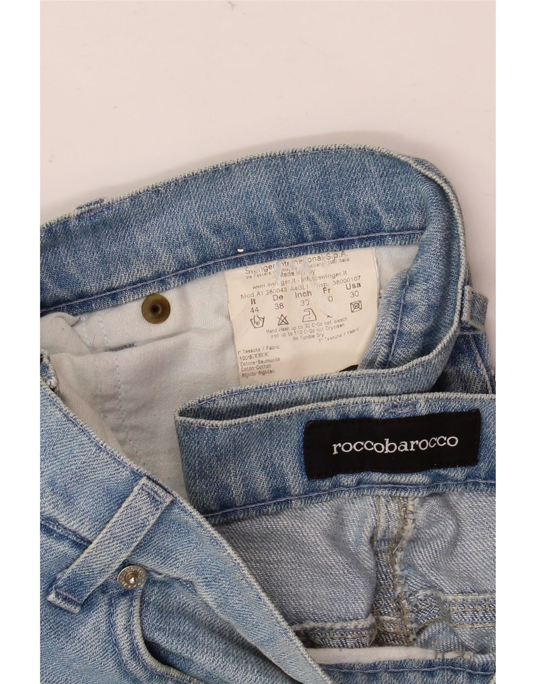 Roccobarocco Γυναικεία Bootcut Jeans IT 44 Medium W32 L33 Blue Floral Βαμβακερό