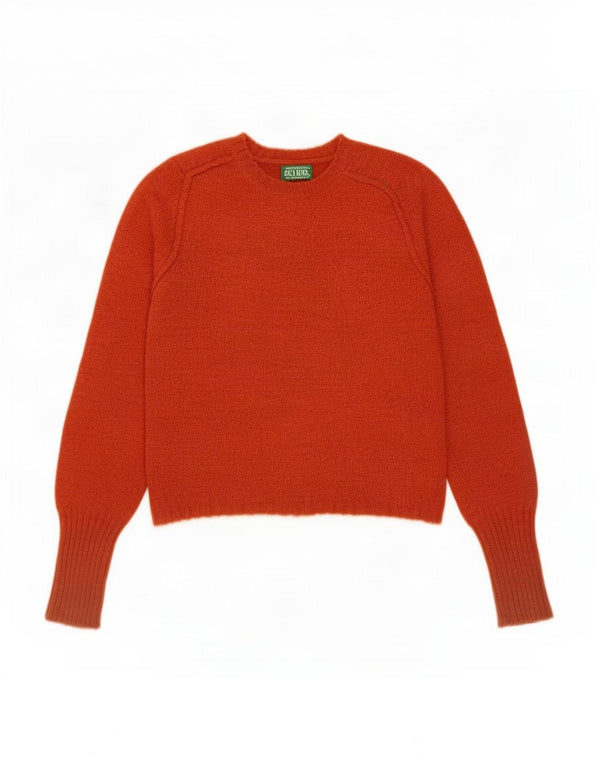 Γυναικείο πουλόβερ Benetton Crop Crew Neck Jumper UK 10 Small Orange Acrylic