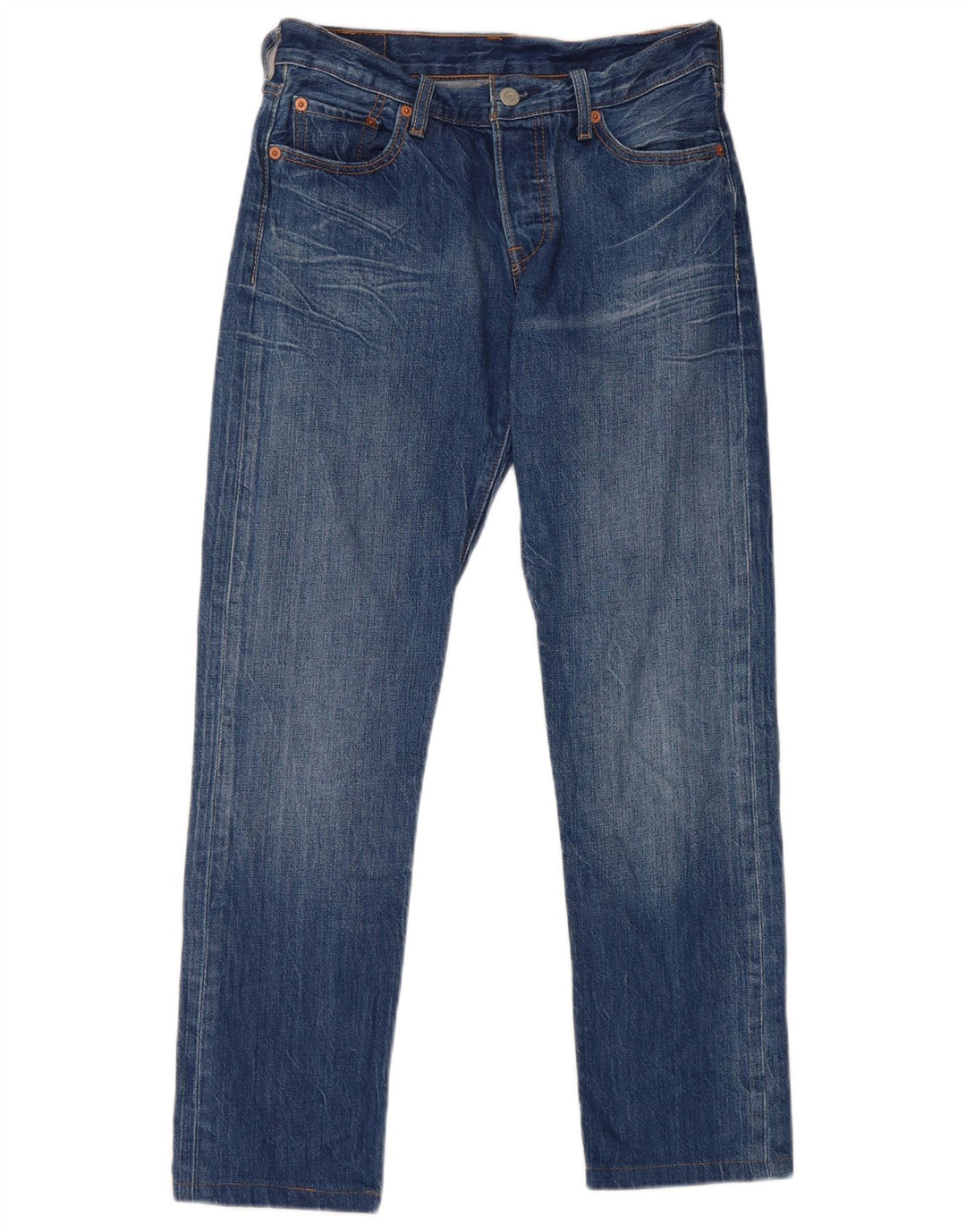 Levi's Womens 501 Straight Jeans W25 L27 Blue Cotton