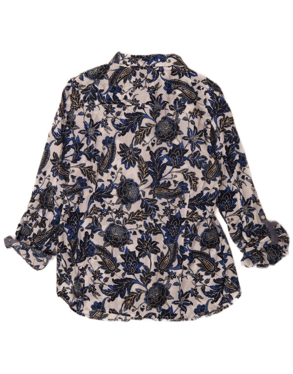 Tommy Hilfiger Γυναικείο πουκάμισο UK 14 Medium Navy Blue Floral Βαμβακερό