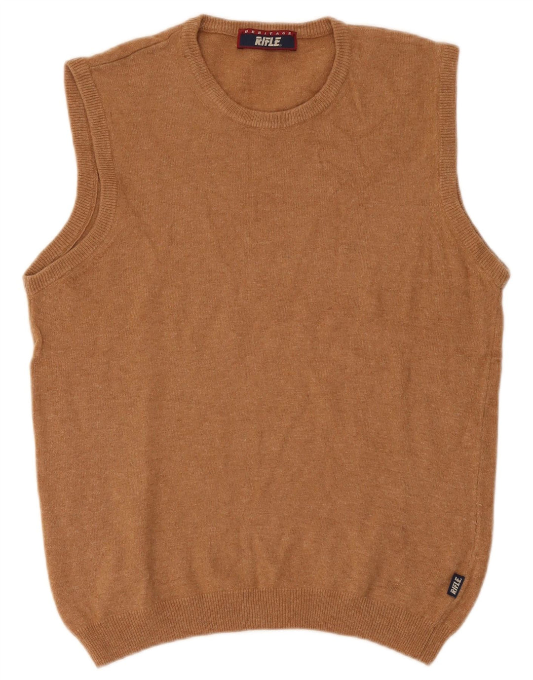 Rifle Womens Heritage Vest Tank Top UK 12 Μαλλί μεσαίου καφέ