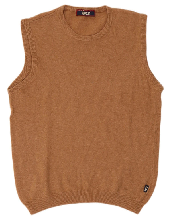 Rifle Womens Heritage Vest Tank Top UK 12 Μαλλί μεσαίου καφέ