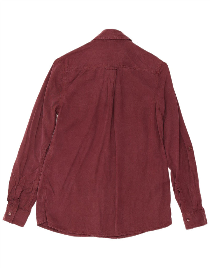 Marks & Spencer Γυναικείο πουκάμισο UK 8 Small Burgundy Lyocell