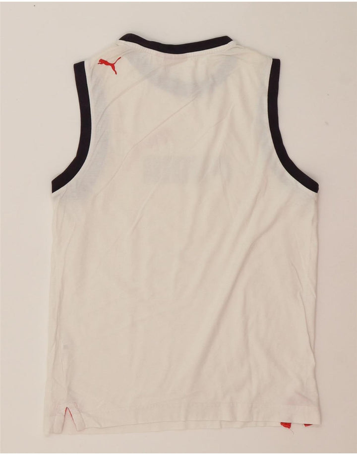 PUMA Mens Graphic Vest Top Small White Vintage Puma and Second-Hand Puma from Messina Hembry 