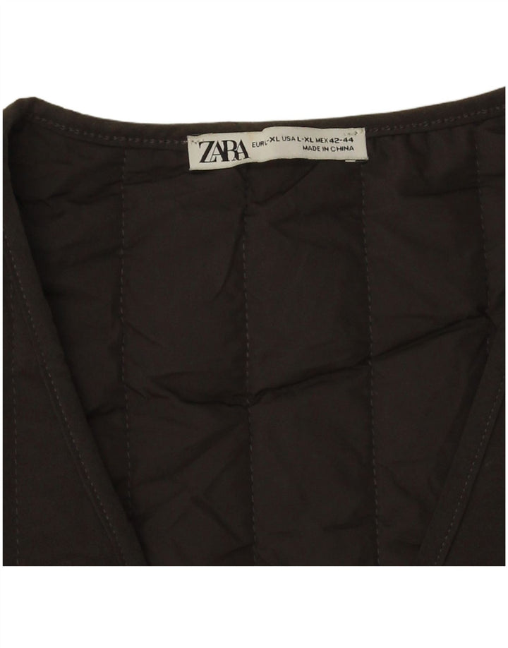 Zara Ανδρικό padded Gilet UK 40 Large Grey Polyester